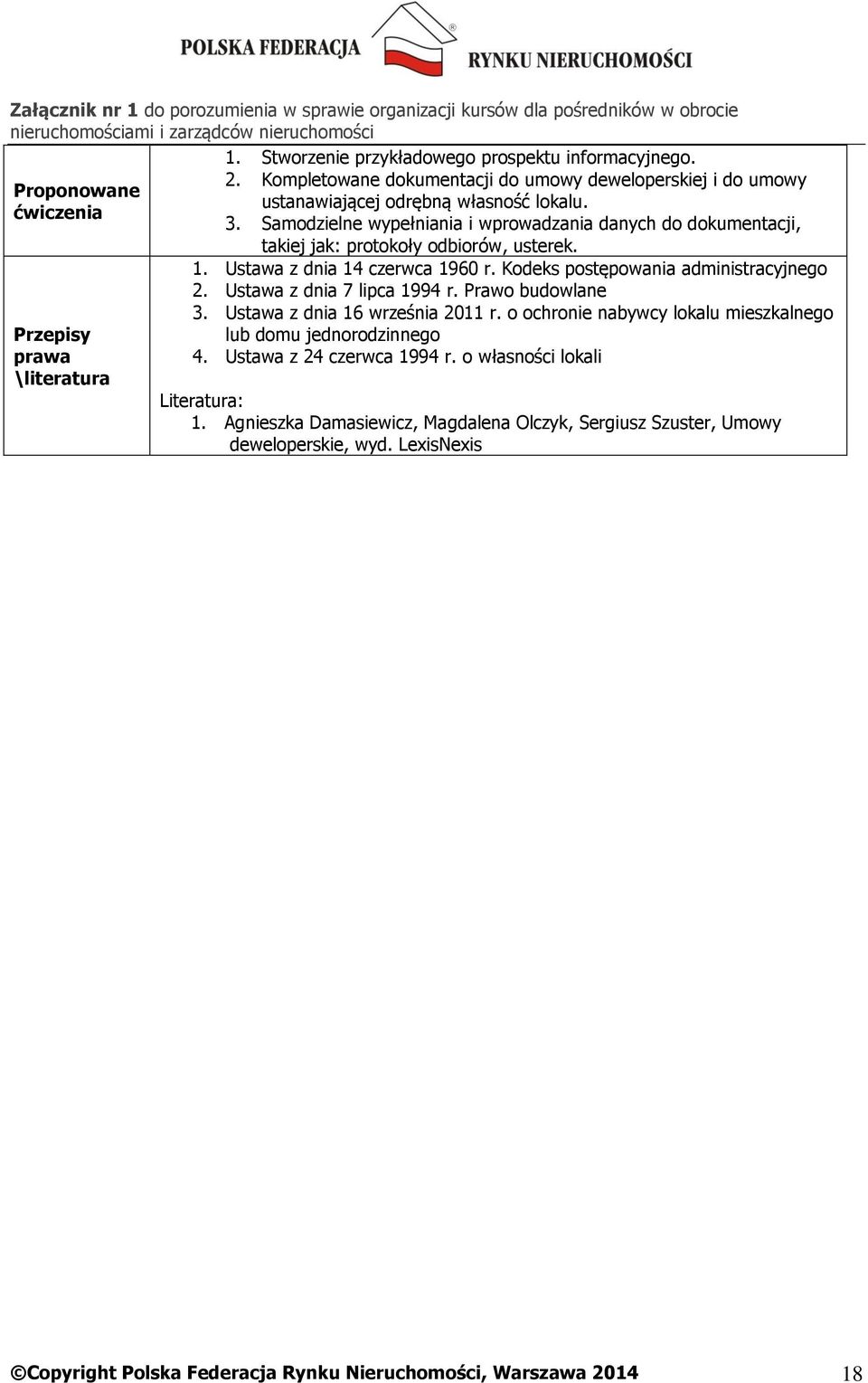 Kodeks postępowania administracyjnego 2. Ustawa z dnia 7 lipca 1994 r. Prawo budowlane 3. Ustawa z dnia 16 września 2011 r.