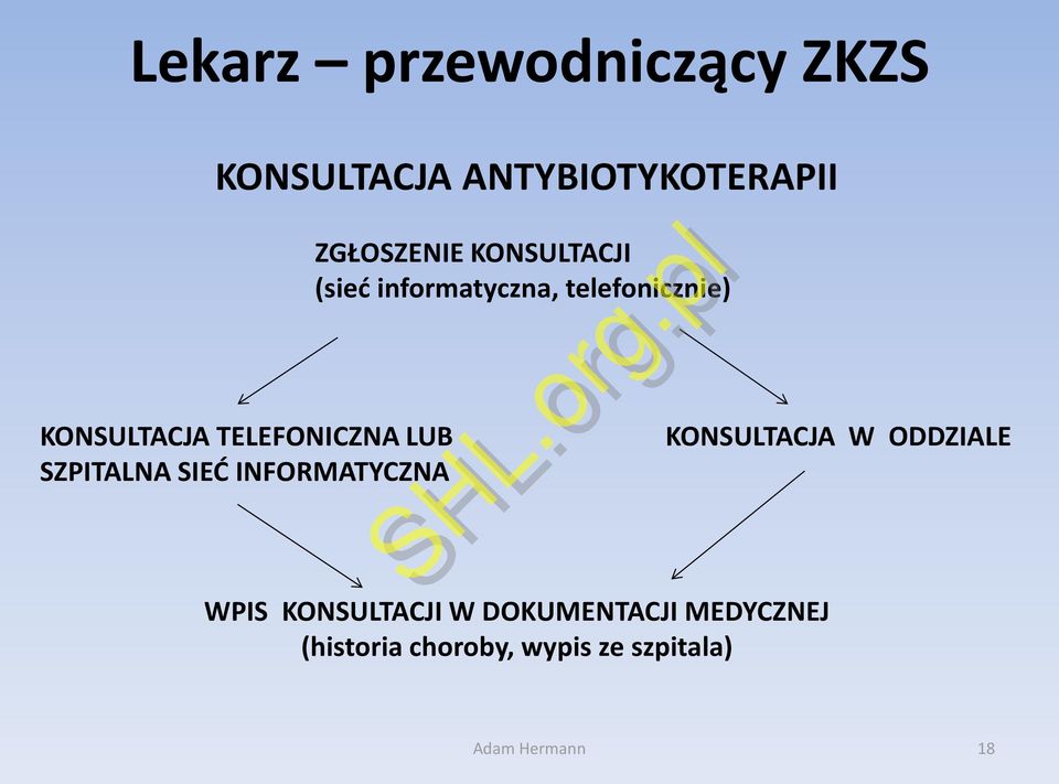 (sieć informatyczna, telefonicznie) WPIS KONSULTACJI W DOKUMENTACJI