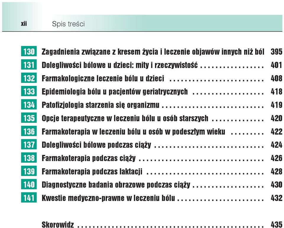 .......................... 419 135 Opcje terapeutyczne w leczeniu bólu u osób starszych.............. 420 136 Farmakoterapia w leczeniu bólu u osób w podeszłym wieku.