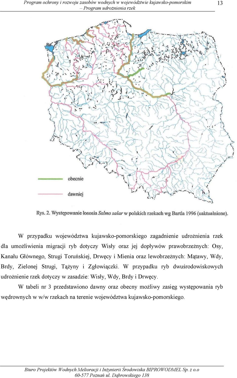 Strugi, Tążyny i Zgłowiączki. W przypadku ryb dwuśrodowiskowych udrożnienie rzek dotyczy w zasadzie: Wisły, Wdy, Brdy i Drwęcy.