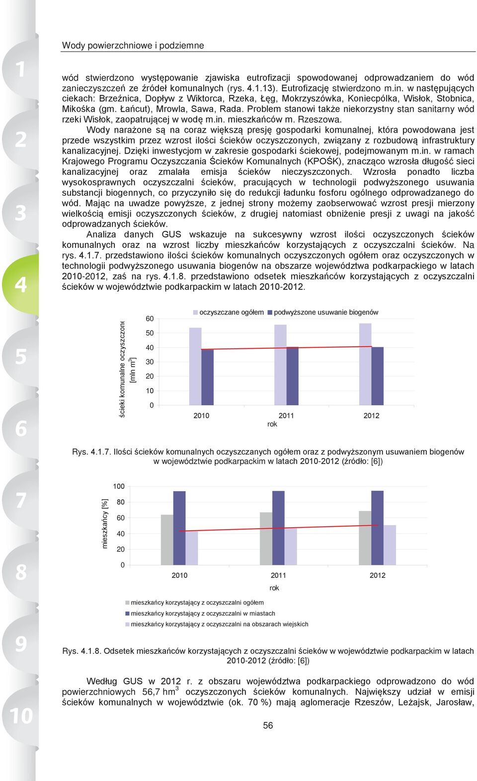 Problem stanowi także niekorzystny stan sanitarny wód rzeki Wisłok, zaopatrującej w wodę m.in. mieszkańców m. Rzeszowa.