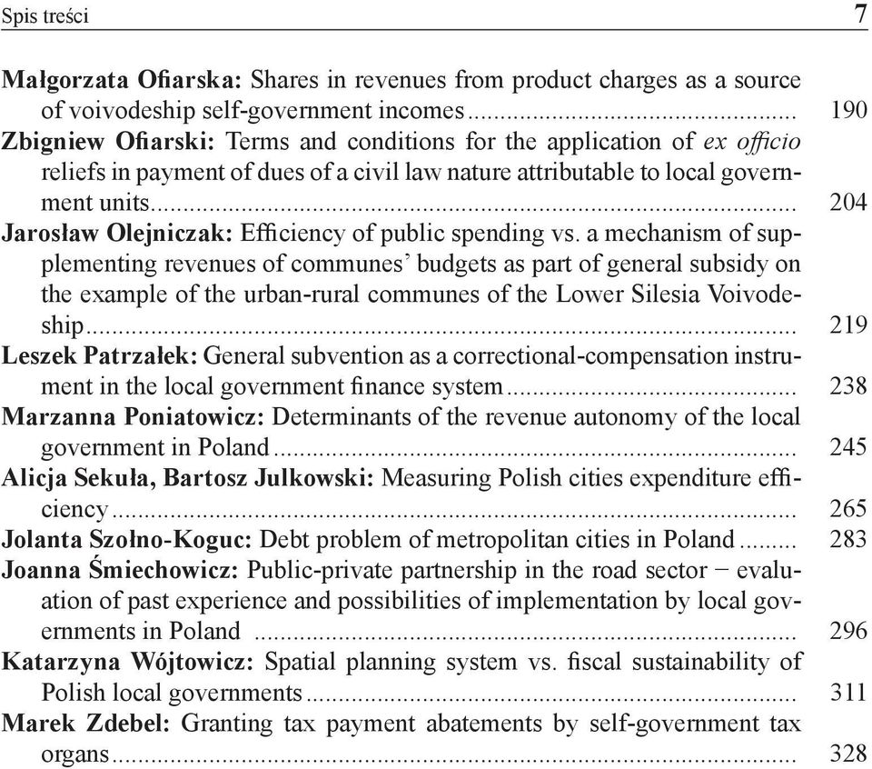 .. 204 Jarosław Olejniczak: Efficiency of public spending vs.