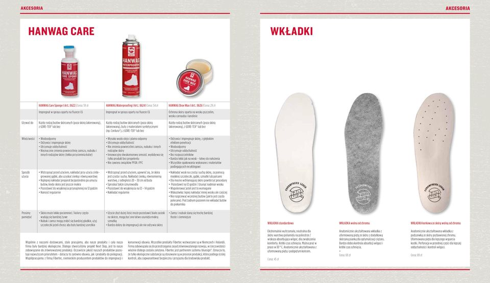 skórzanych (poza skórą lakierowaną), z GORE-TEX lub bez Każdy rodzaj butów skórzanych (poza skórą lakierowaną), buty z materiałami syntetycznymi (np.