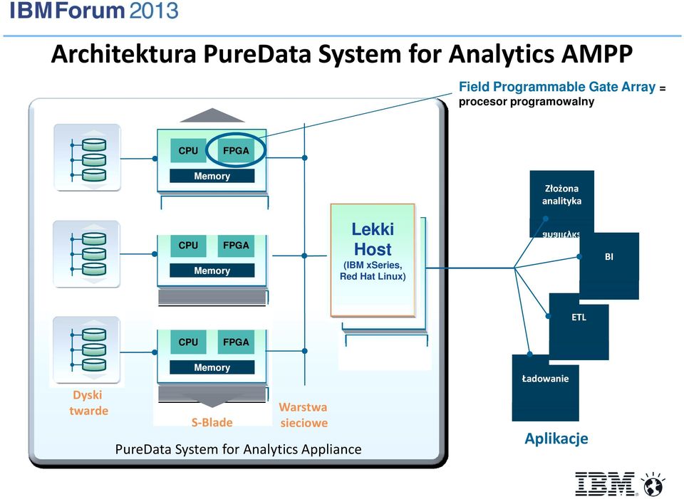 Lekki Host (IBM xseries, Red Hat Linux) BI ETL CPU FPGA Dyski twarde Memory