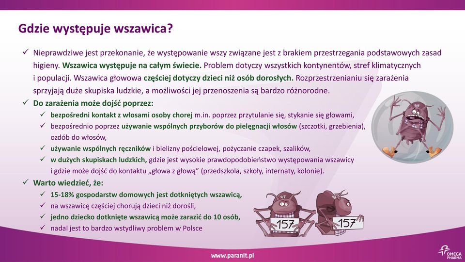 Rozprzestrzenianiu się zarażenia sprzyjają duże skupiska ludzkie, a możliwości jej przenoszenia są bardzo różnorodne. Do zarażenia może dojść poprzez: bezpośredni kontakt z włosami osoby chorej m.in.
