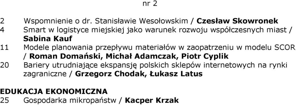 miast / Sabina Kauf 11 Modele planowania przepływu materiałów w zaopatrzeniu w modelu SCOR / Roman Domański,