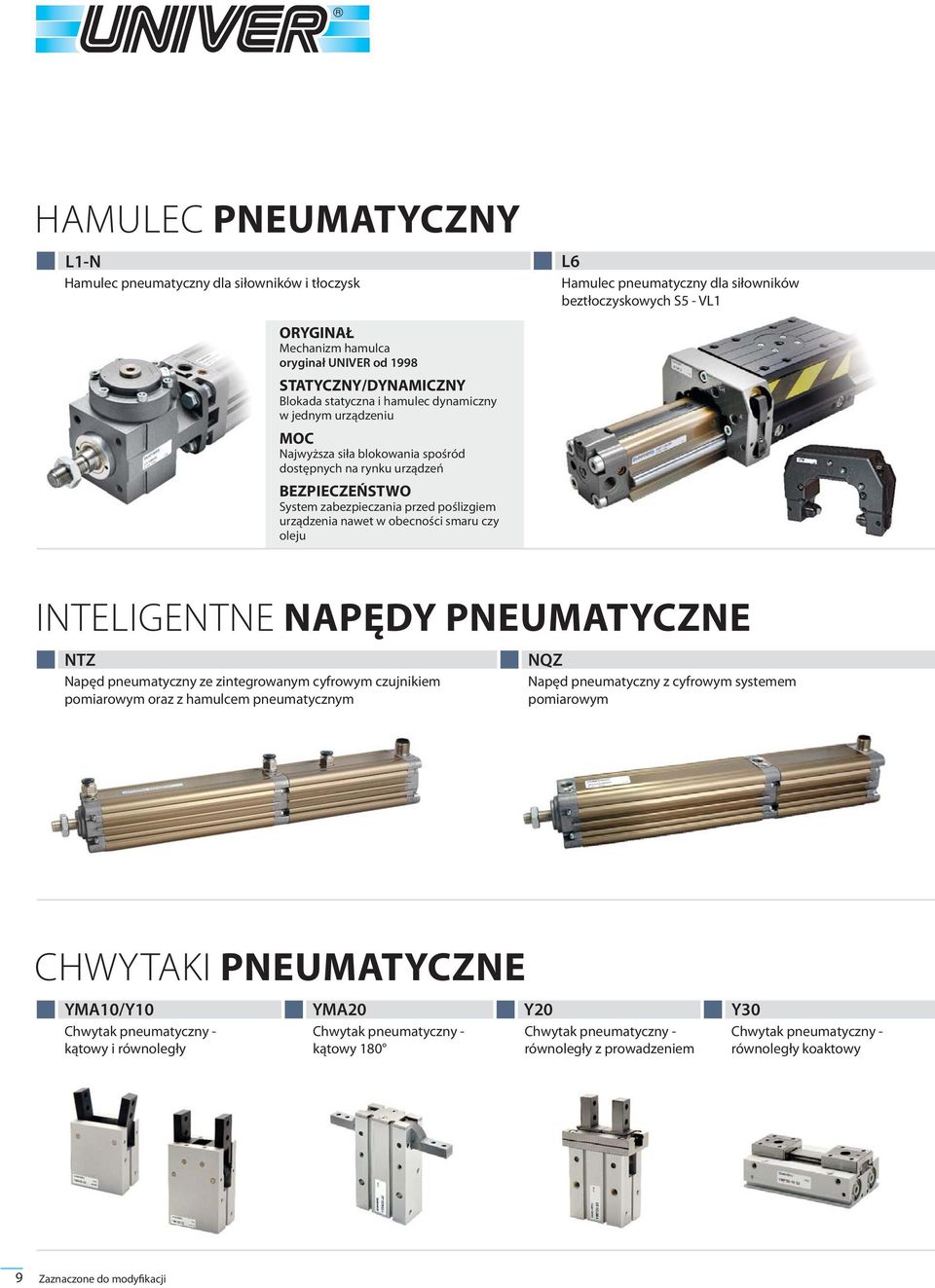 poślizgiem urządzenia nawet w obecności smaru czy oleju INTELIGENTNE NAPĘDY PNEUMATYCZNE NTZ Napęd pneumatyczny ze zintegrowanym cyfrowym czujnikiem pomiarowym oraz z hamulcem pneumatycznym NQZ Napęd