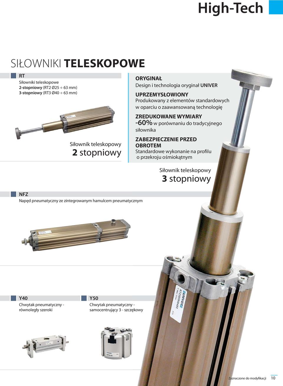 oparciu o zaawansowaną technologię ZREDUKOWANE WYMIARY -60% w porównaniu do tradycyjnego siłownika ZABEZPIECZENIE PRZED OBROTEM Standardowe wykonanie na