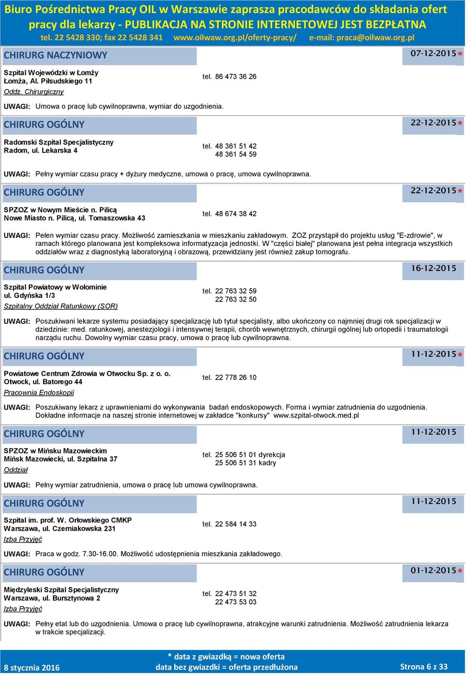 Możliwość zamieszkania w mieszkaniu zakładowym. ZOZ przystąpił do projektu usług "E-zdrowie", w ramach którego planowana jest kompleksowa informatyzacja jednostki.