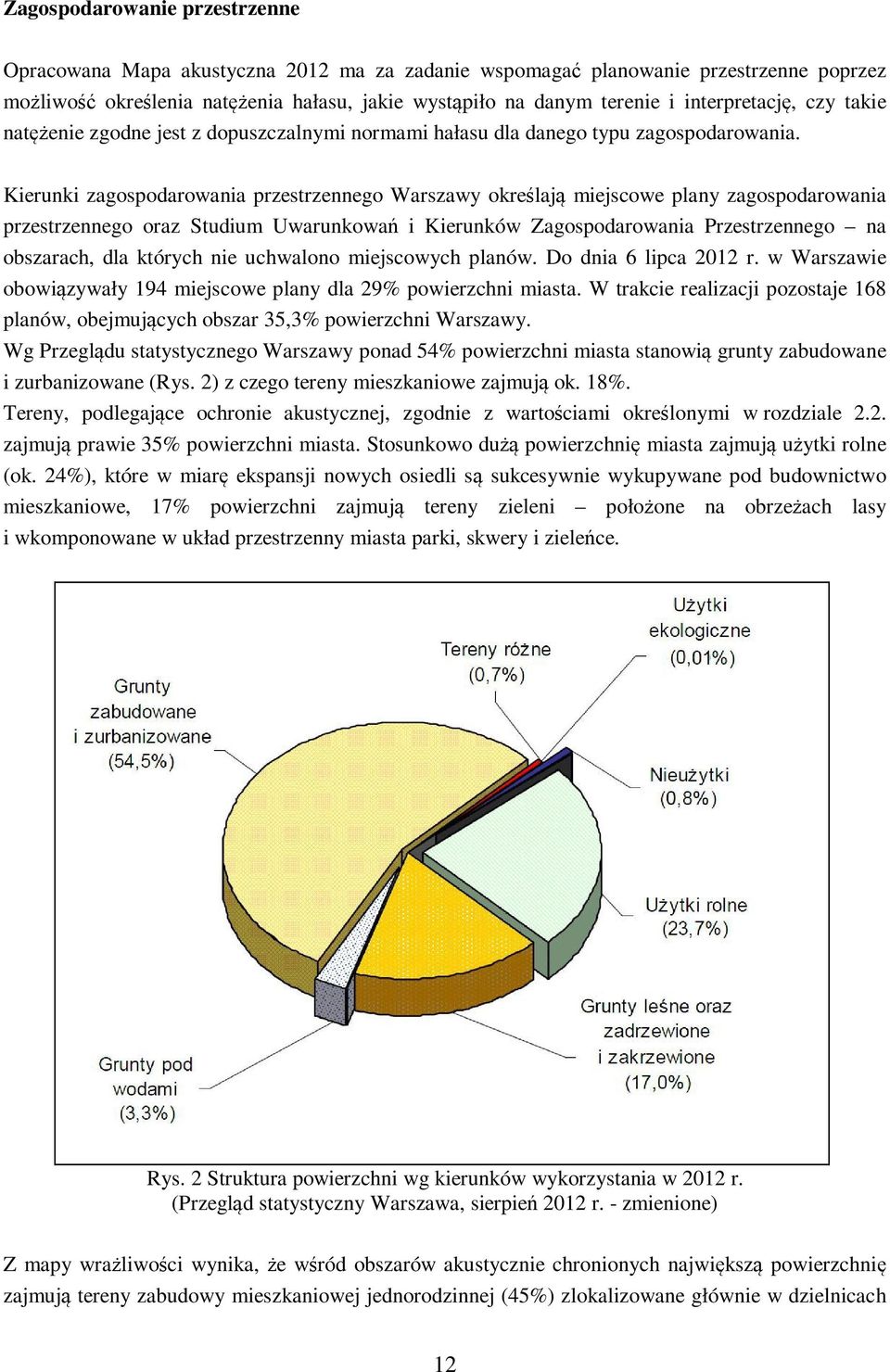 Kierunki zagospodarowania przestrzennego Warszawy określają miejscowe plany zagospodarowania przestrzennego oraz Studium Uwarunkowań i Kierunków Zagospodarowania Przestrzennego na obszarach, dla