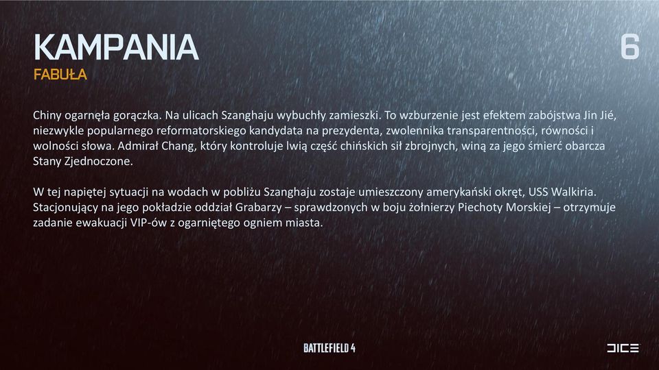 wolności słowa. Admirał Chang, który kontroluje lwią część chińskich sił zbrojnych, winą za jego śmierć obarcza Stany Zjednoczone.