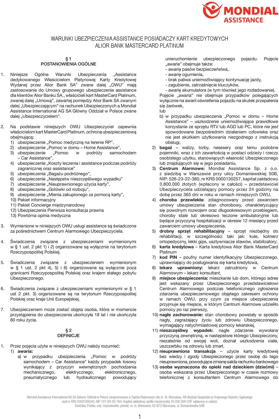 assistance dla klientów Alior Banku SA.