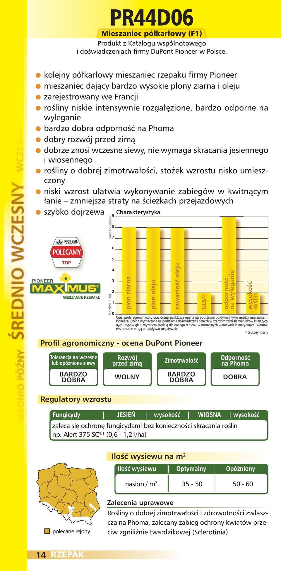 nie wymaga skracania jesiennego i wiosennego rośliny o dobrej zimotrwałości, stożek wzrostu nisko umieszczony niski wzrost ułatwia wykonywanie zabiegów w kwitnącym łanie zmniejsza straty na ścieżkach