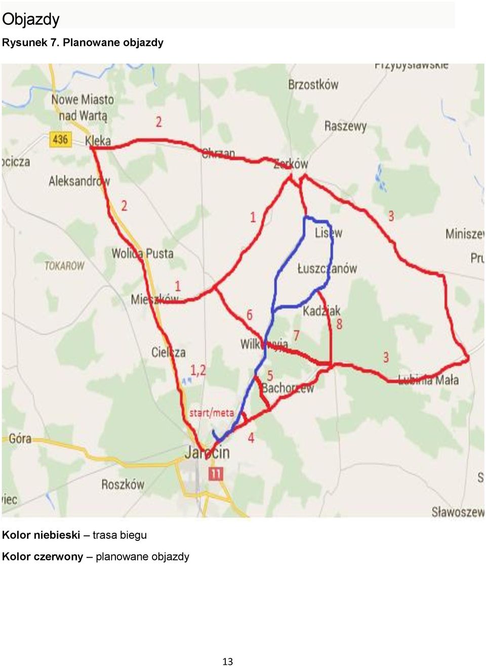 niebieski trasa biegu