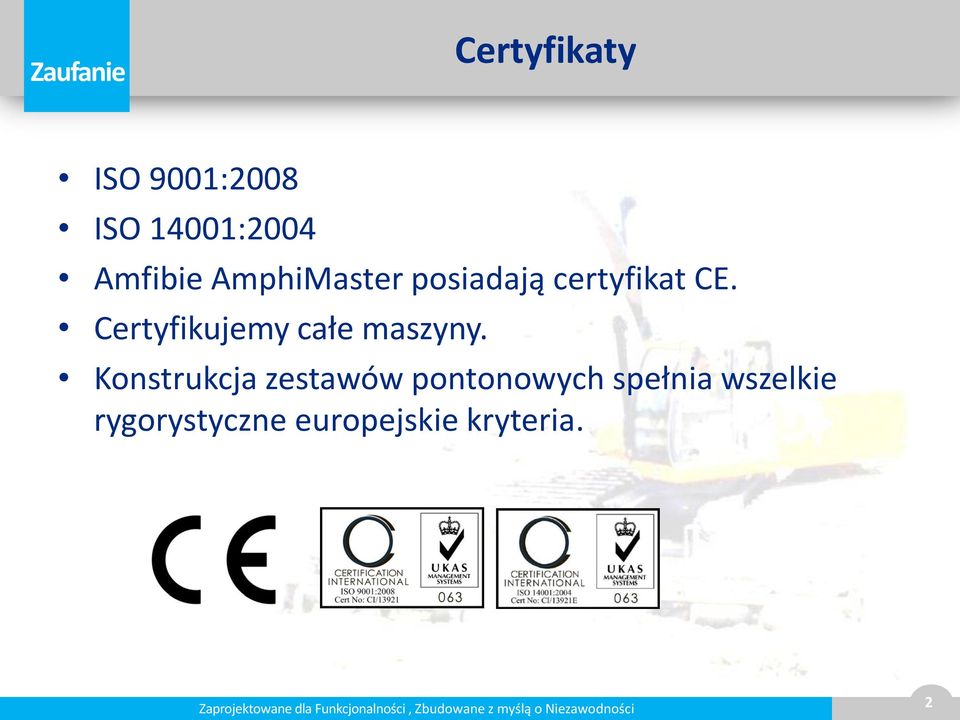 Certyfikujemy całe maszyny.
