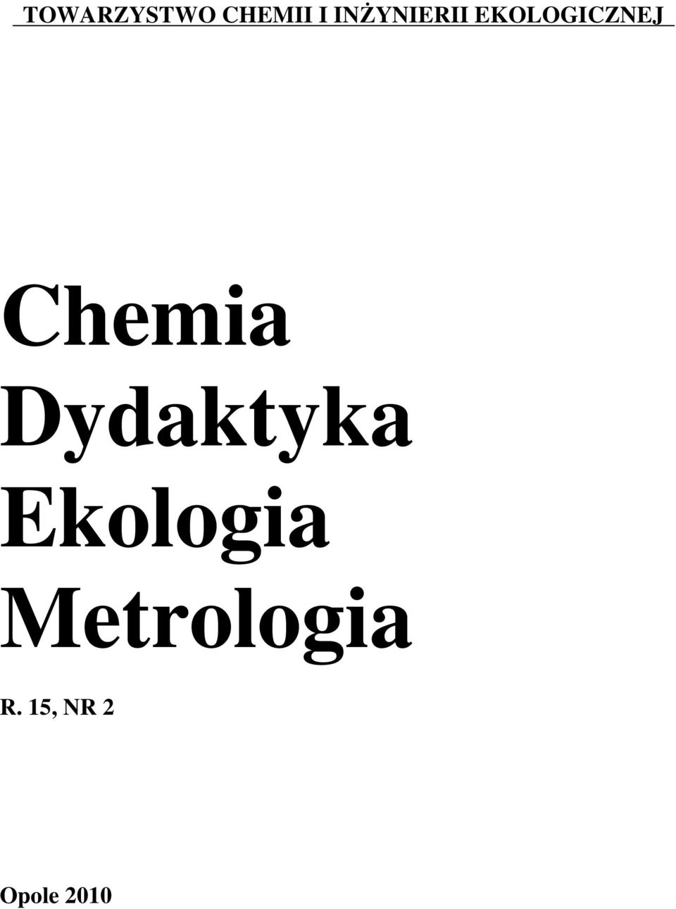 Chemia Dydaktyka Ekologia