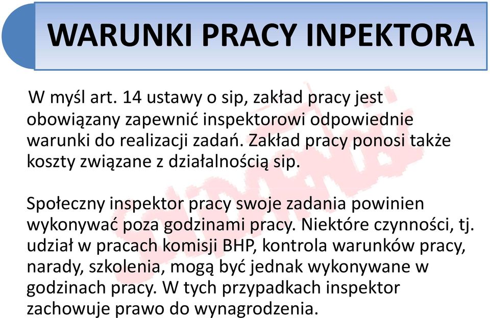 Zakład pracy ponosi także koszty związane z działalnością sip.