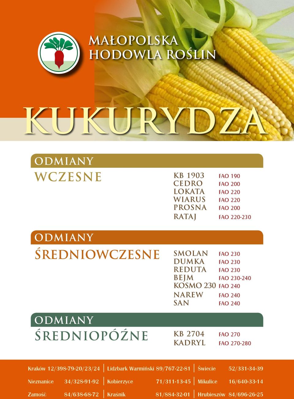 NAREW FAO 240 SAN FAO 240 KB 2704 FAO 270 KADRYL FAO 270-280 Kraków 12/398-79-20/23/24 Lidzbark Warmiński 89/767-22-81 Świecie