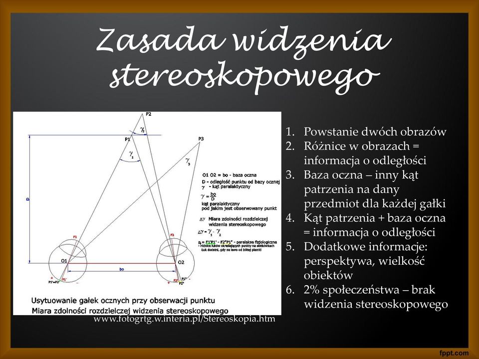 Baza oczna inny kąt patrzenia na dany przedmiot dla każdej gałki 4.