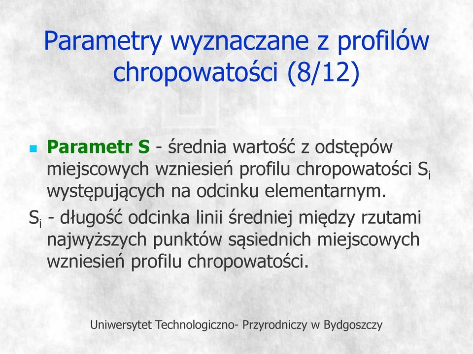 występujących na odcinku elementarnym.