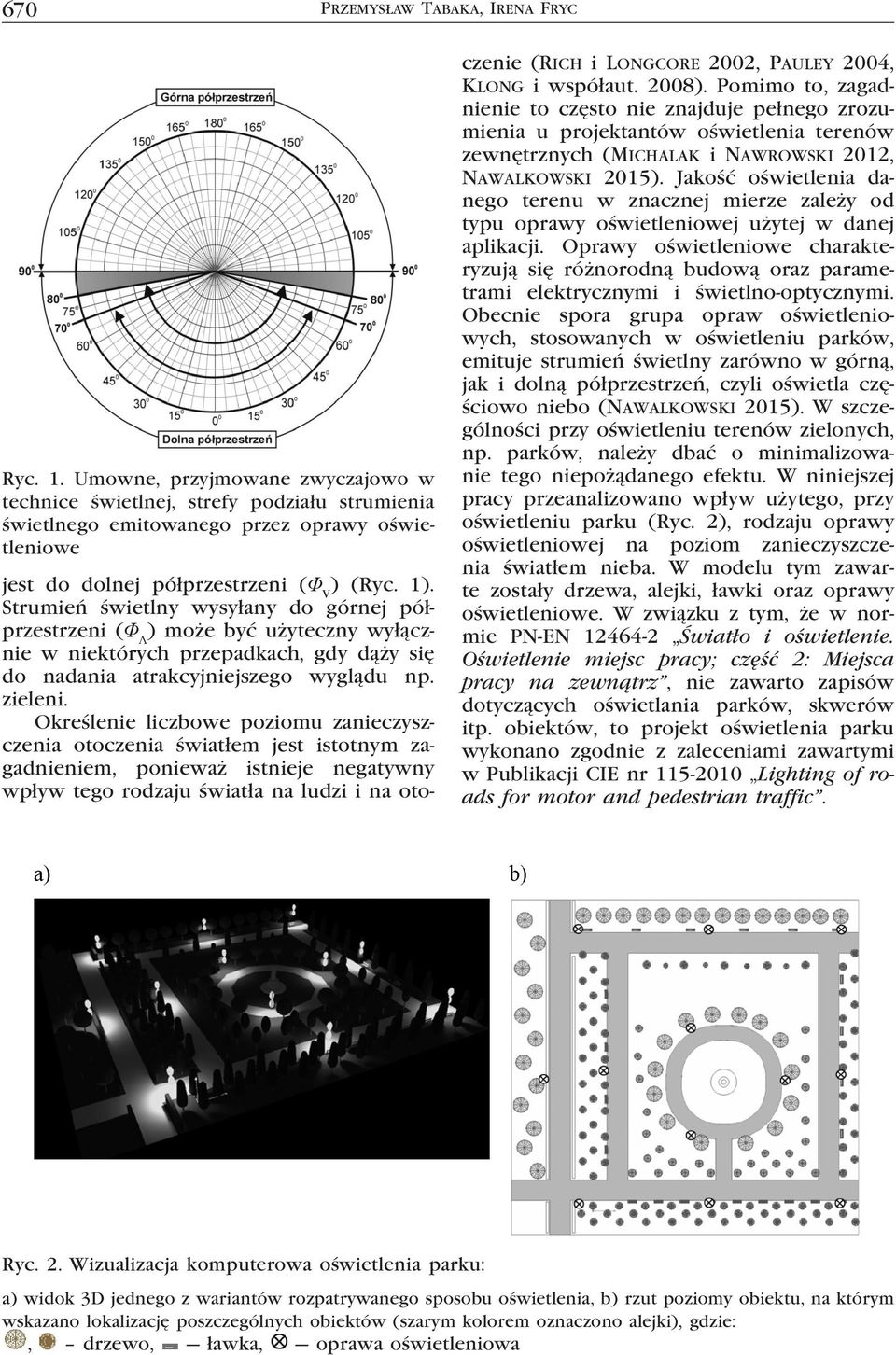 Strumień świetlny wysyłany do górnej półprzestrzeni (Φ Λ ) może być użyteczny wyłącznie w niektórych przepadkach, gdy dąży się do nadania atrakcyjniejszego wyglądu np. zieleni.