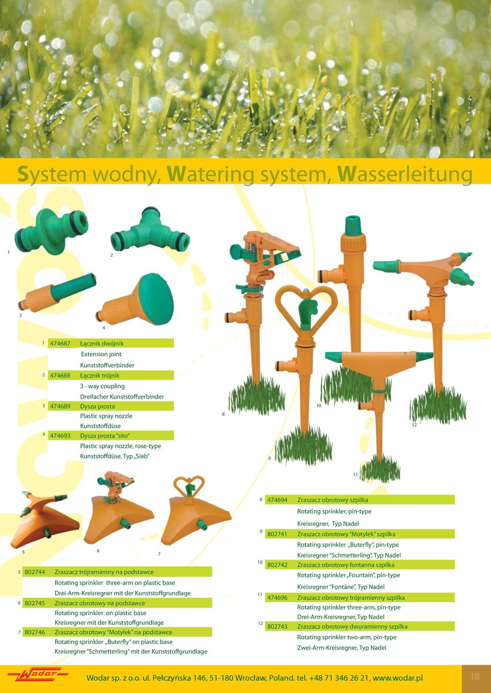 Rotating sprinkler three-arm on plastic base Drei-Arm-Kreisregner mit der Kunststoffgrundlage 6 802745 Zraszacz obrotowy na podstawce Rotating sprinkler on plastic base Kreisregner mit der
