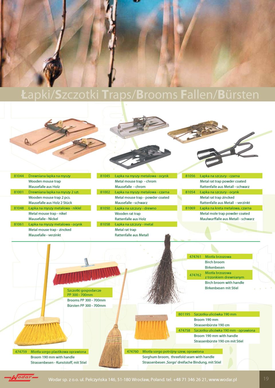 81045 Łapka na myszy metalowa - ocynk Metal mouse trap - chrom Mausefalle - chrom 81002 Łapka na myszy metalowa - czarna Metal mouse trap - powder coated Mausefalle - schwarz 81050 Łapka na szczury -