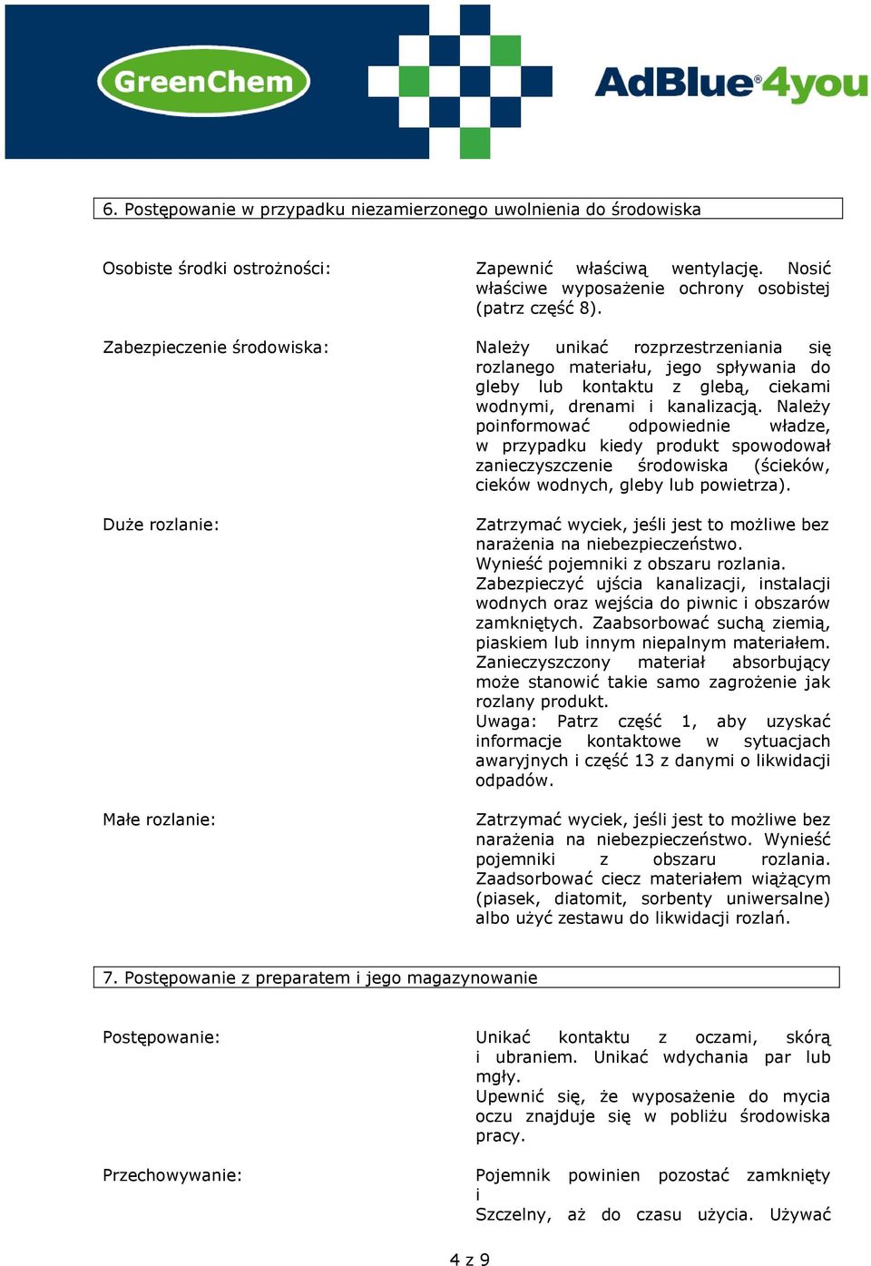 Należy poinformować odpowiednie władze, w przypadku kiedy produkt spowodował zanieczyszczenie środowiska (ścieków, cieków wodnych, gleby lub powietrza).