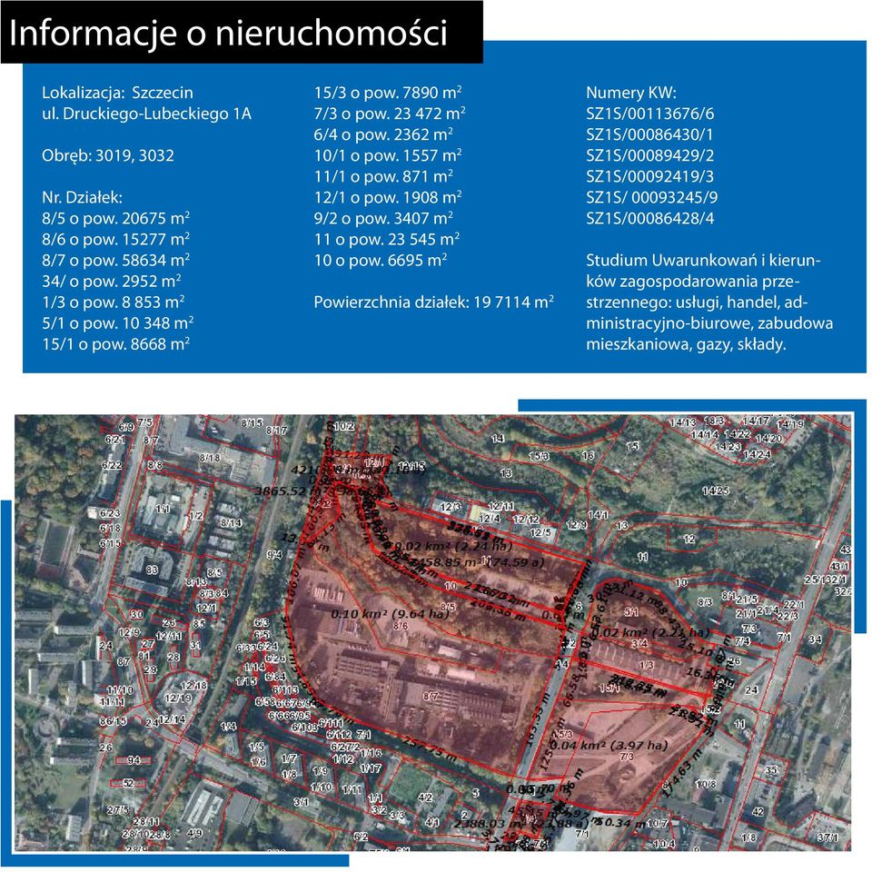 871 m 2 12/1 o pow. 1908 m 2 9/2 o pow. 3407 m 2 11 o pow. 23 545 m 2 10 o pow.