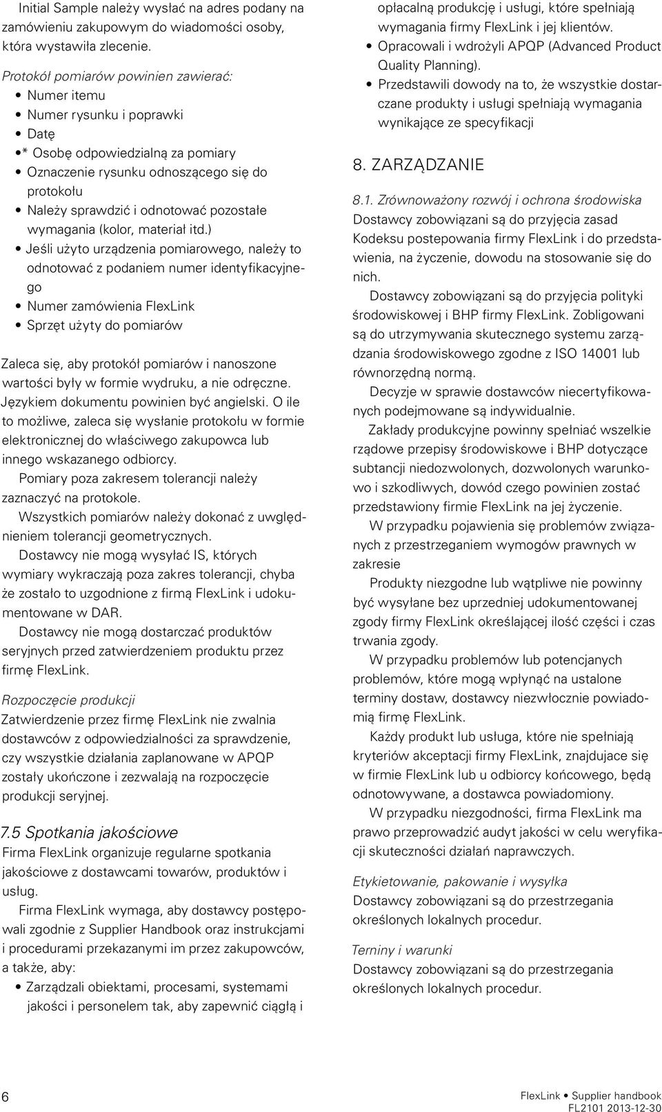 wymagania (kolor, materiał itd.