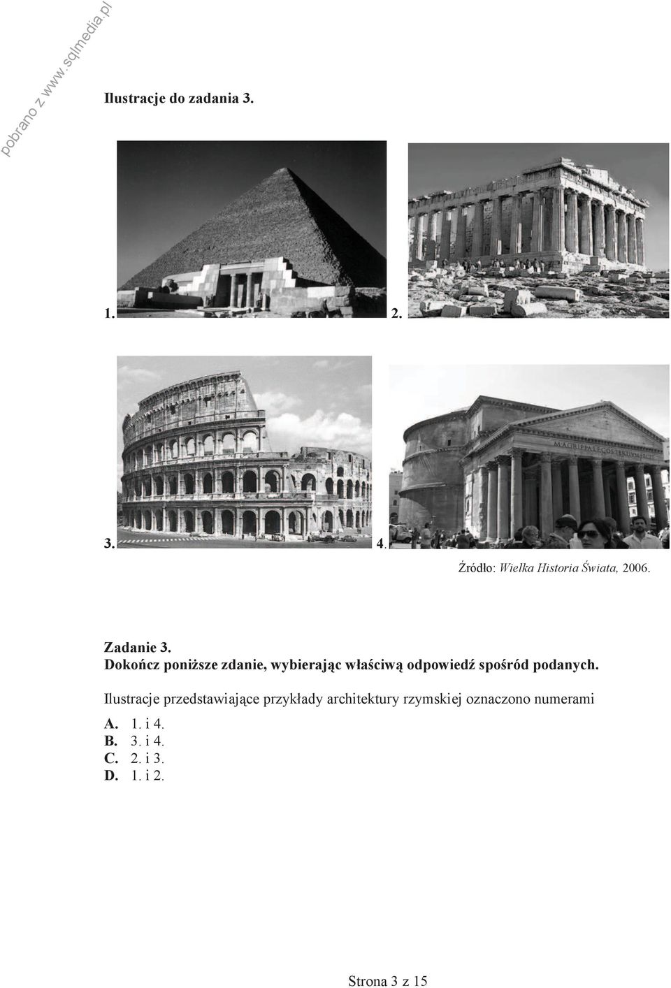 Ilustracje przedstawiające przykłady architektury