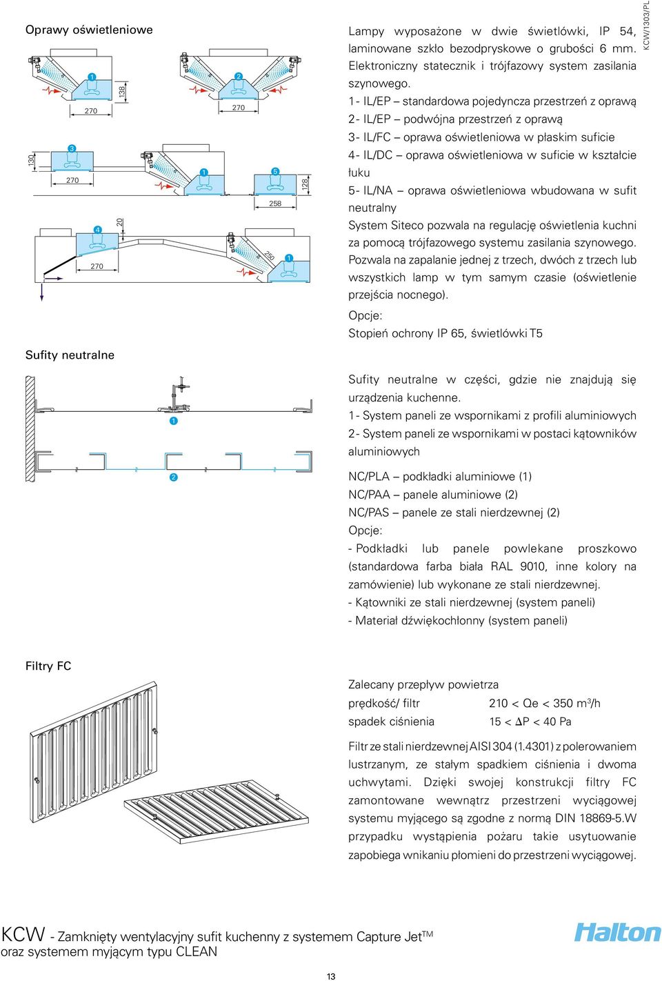 - IL/EP standardowa pojedyncza przestrzeń z oprawą - IL/EP podwójna przestrzeń z oprawą - IL/FC oprawa oświetleniowa w płaskim suficie - IL/DC oprawa oświetleniowa w suficie w kształcie łuku 5 -