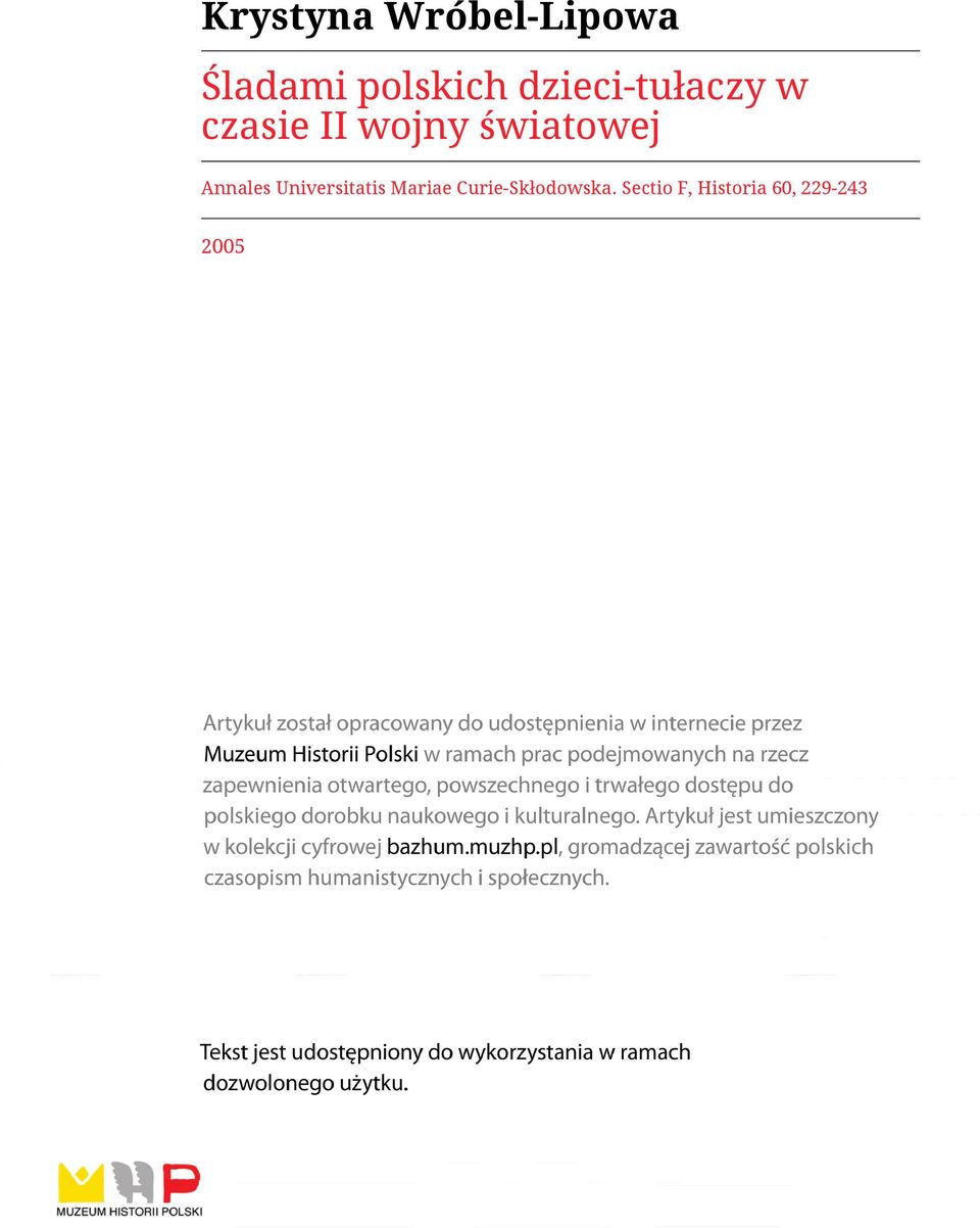światowej Annales Universitatis Mariae