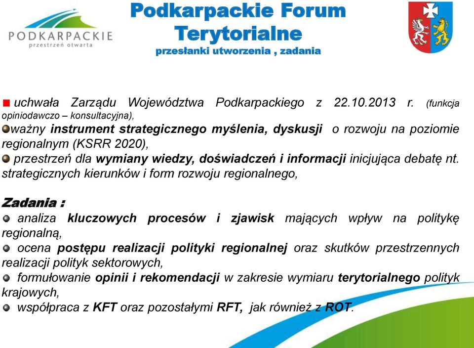 informacji inicjująca debatę nt.