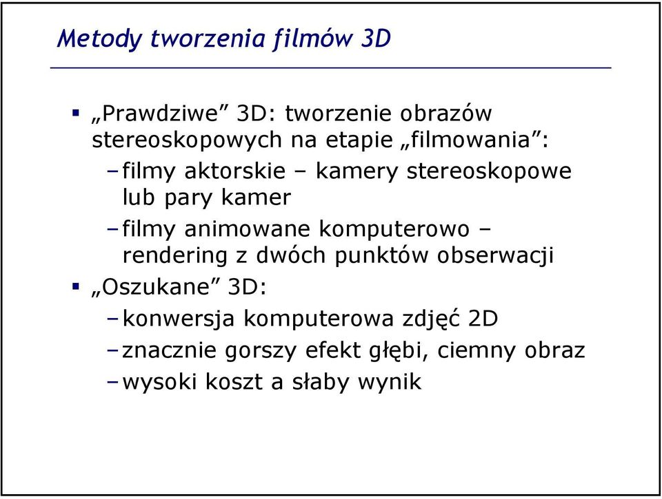 animowane komputerowo rendering z dwóch punktów obserwacji Oszukane 3D: konwersja