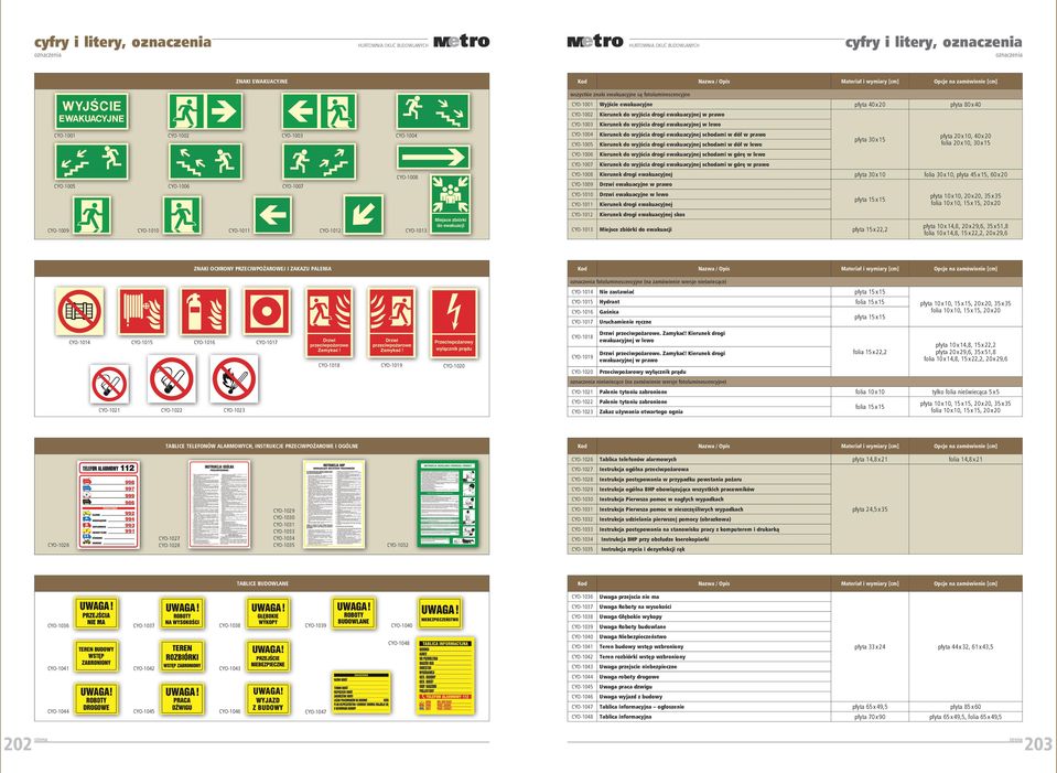 CYO-1004 CYO-1008 CYO-1005 CYO-1006 CYO-1007 CYO-1010 CYO-1009 CYO-1011 CYO-1012 CYO-1013 CYO-1001 Wyjście ewakuacyjne CYO-1002 Kierunek do wyjścia drogi ewakuacyjnej w prawo CYO-1003 Kierunek do