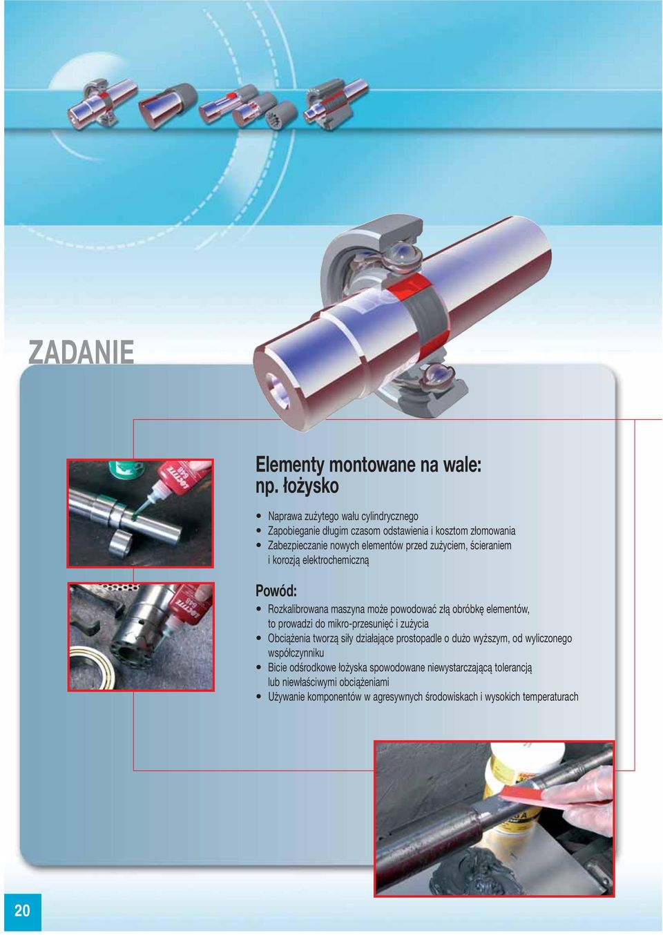 zużyciem, ścieraniem i korozją elektrochemiczną Powód: Rozkalibrowana maszyna może powodować złą obróbkę elementów, to prowadzi do mikro-przesunięć i