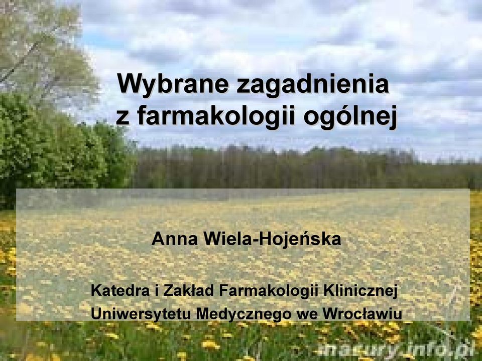 Katedra i Zakład Farmakologii