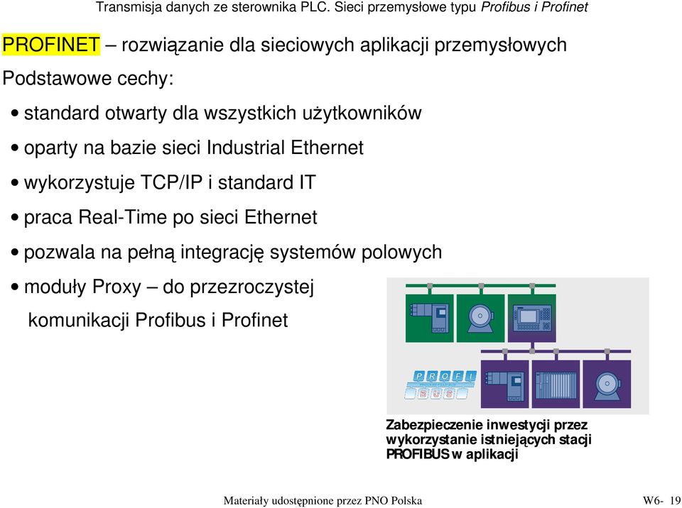 Ethernet pozwala na pełną integrację systemów polowych moduły Proxy do przezroczystej komunikacji Profibus i Profinet