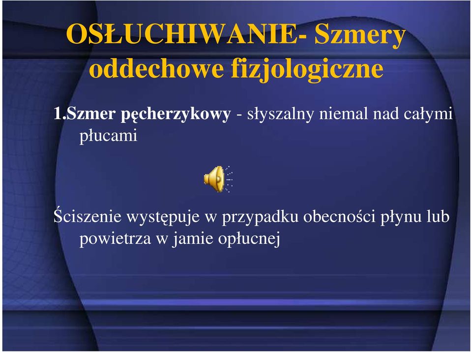 całymi płucami Ściszenie występuje w