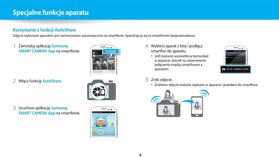 4 Wybierz aparat z listy i podłącz smartfon do aparatu.