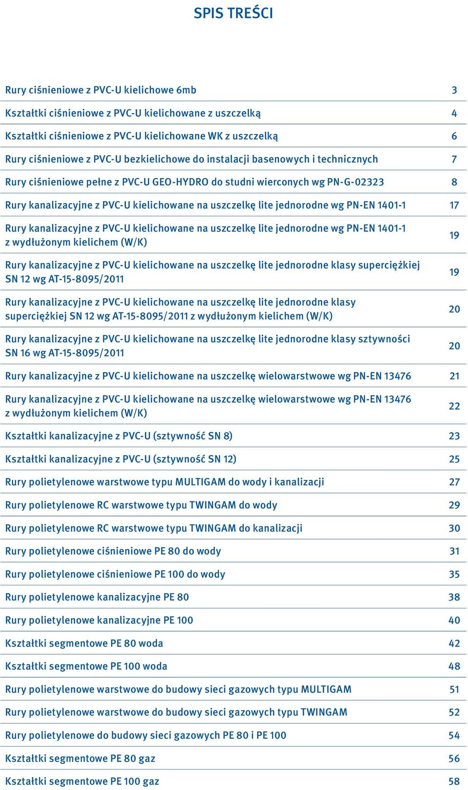 jednorodne wg PN-EN 1401-1 17 Rury kanalizacyjne z PVC-U kielichowane na uszczelkę lite jednorodne wg PN-EN 1401-1 z wydłużonym kielichem (W/K) Rury kanalizacyjne z PVC-U kielichowane na uszczelkę