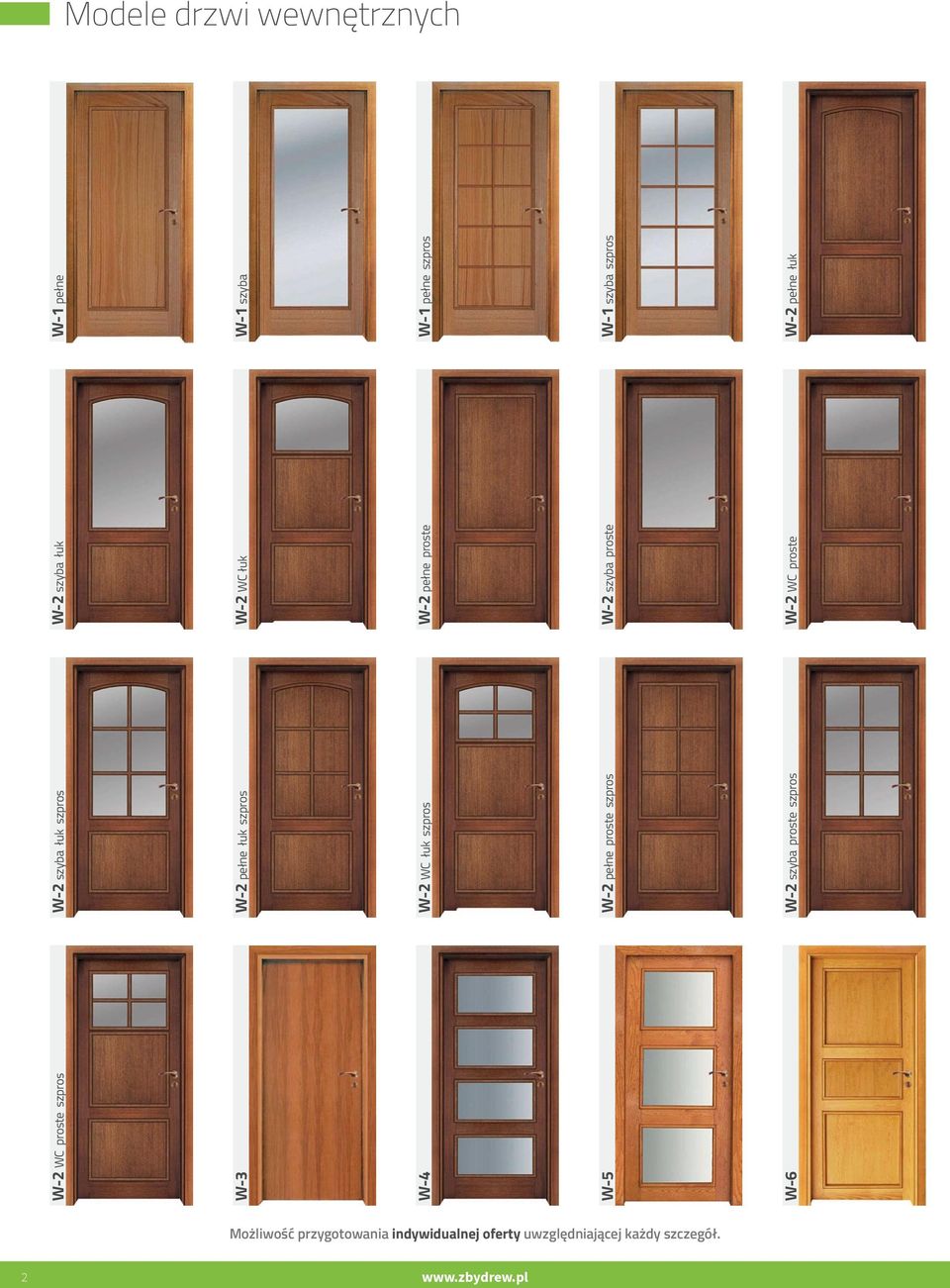 Drzwi wewnętrzne. drewniane - na każdy wymiar. Katalog ofertowy - PDF  Darmowe pobieranie