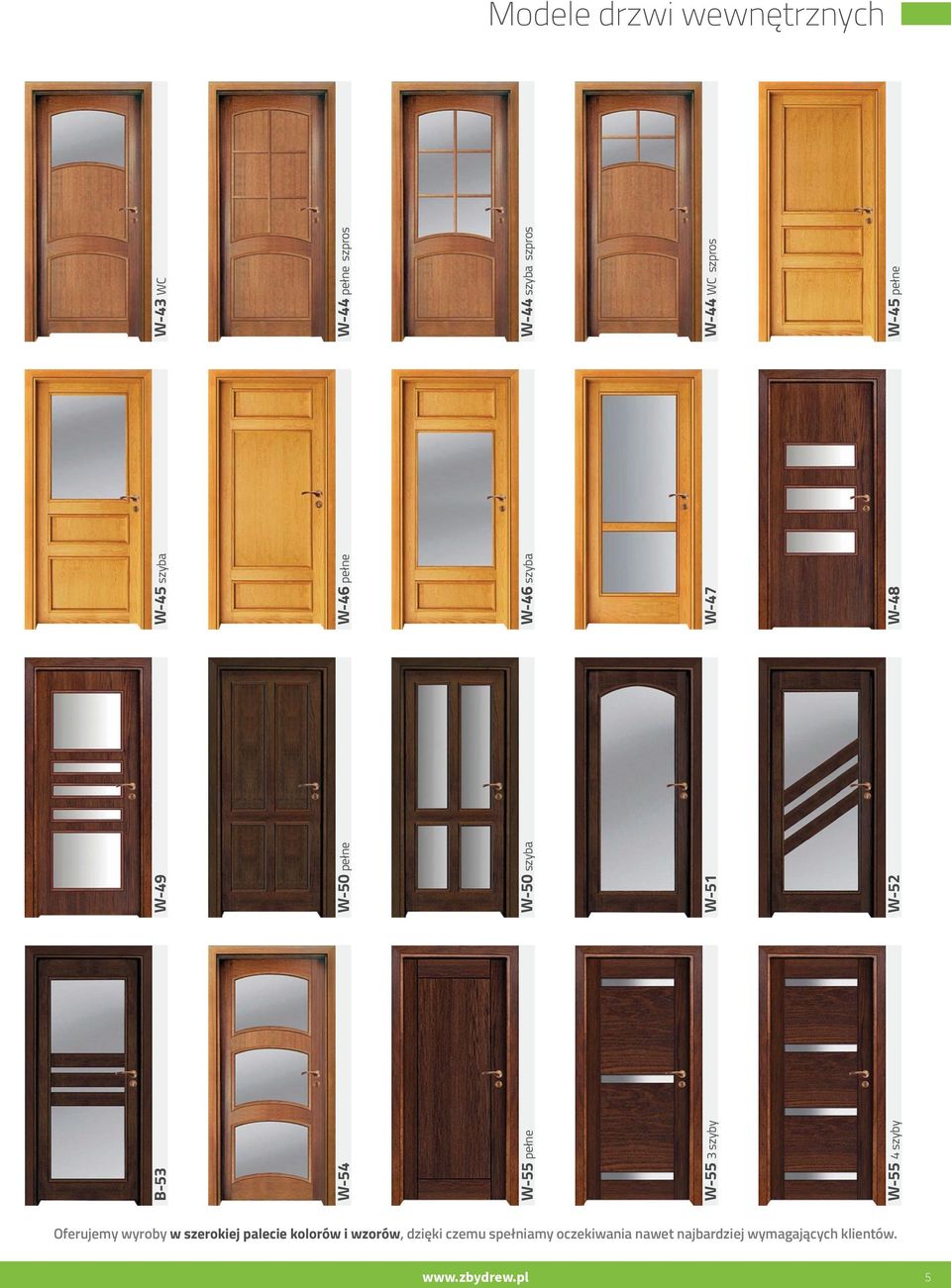 Drzwi wewnętrzne. drewniane - na każdy wymiar. Katalog ofertowy - PDF  Darmowe pobieranie