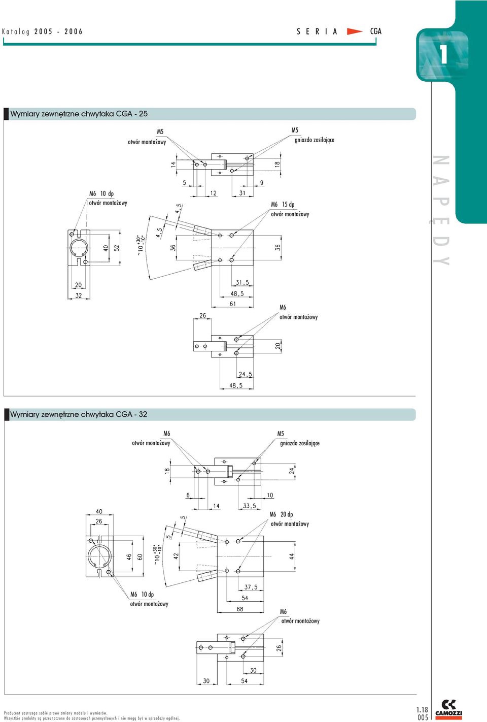 zasilające M6 10 dp M6 15 dp M6 Wymiary zewnêtrzne