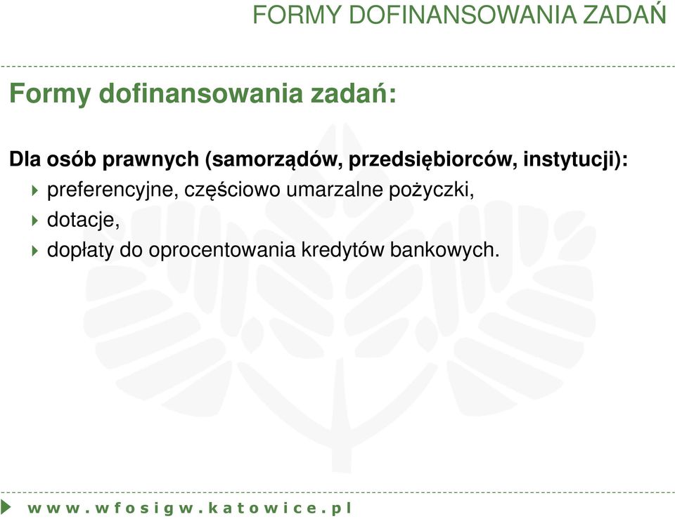 przedsiębiorców, instytucji): preferencyjne,