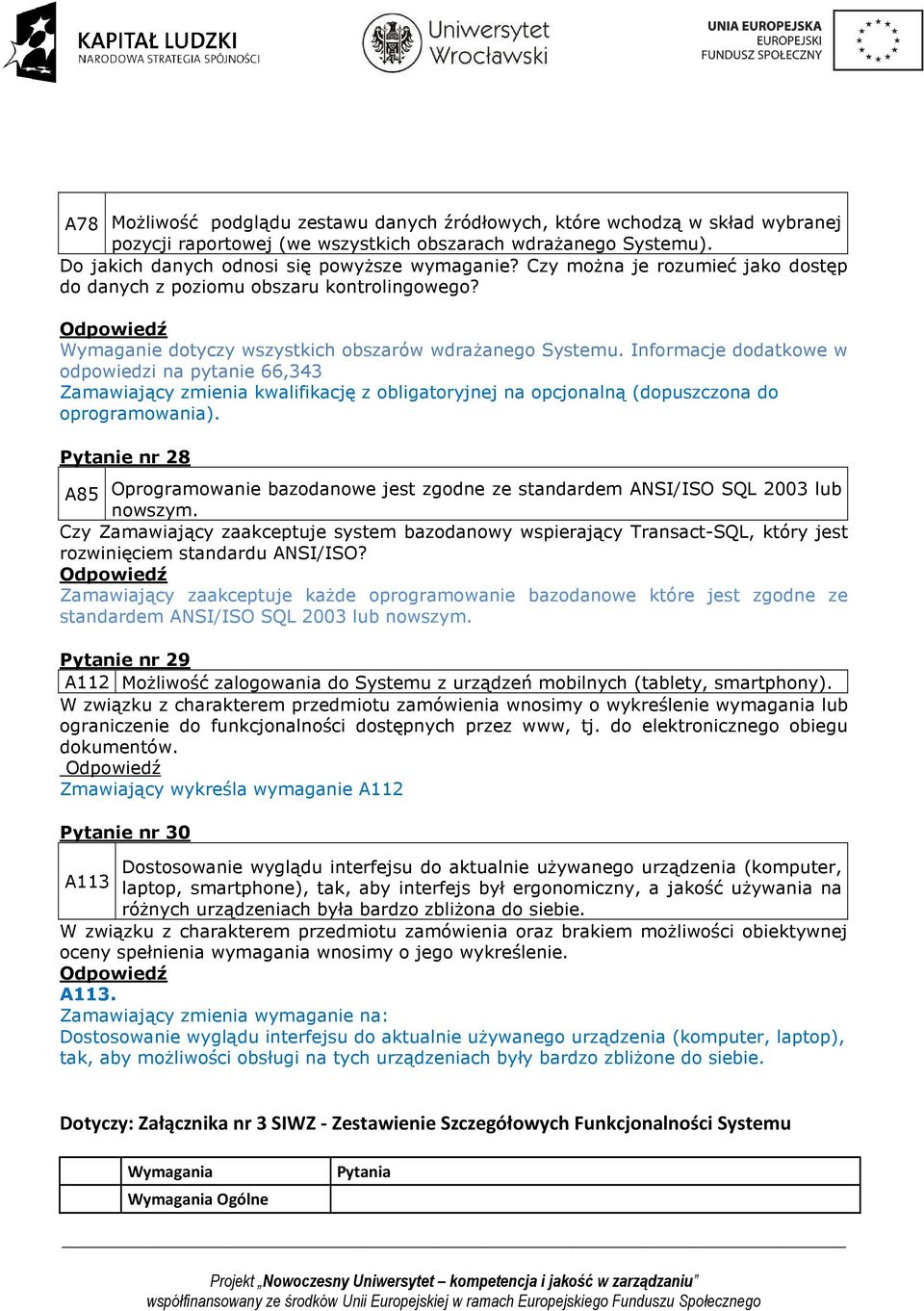 Informacje dodatkowe w odpowiedzi na pytanie 66,343 Zamawiający zmienia kwalifikację z obligatoryjnej na opcjonalną (dopuszczona do oprogramowania).