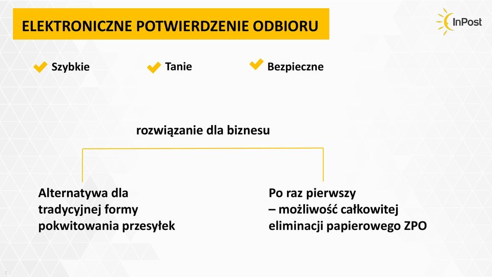 tradycyjnej formy pokwitowania przesyłek Po raz
