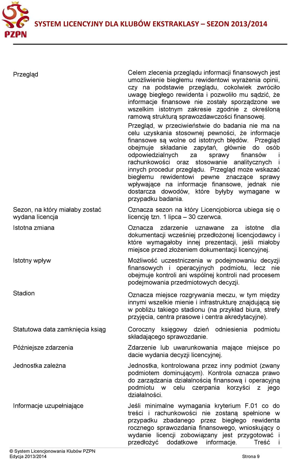 Przegląd, w przeciwieństwie do badania nie ma na celu uzyskania stosownej pewności, że informacje finansowe są wolne od istotnych błędów.