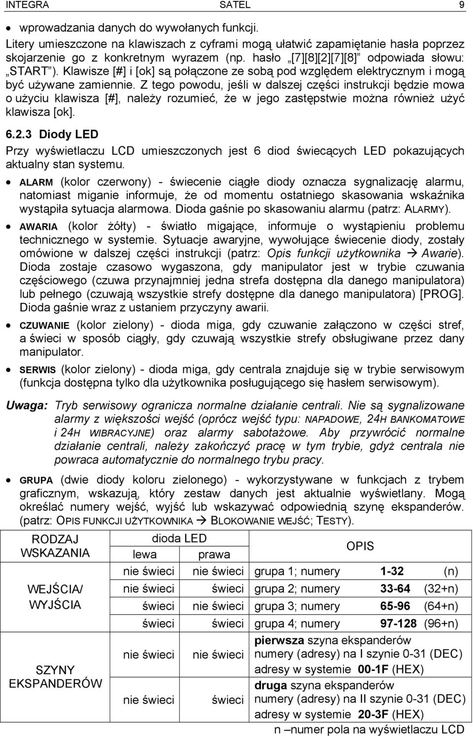 Z tego powodu, jeśli w dalszej części instrukcji będzie mowa o użyciu klawisza [#], należy rozumieć, że w jego zastępstwie można również użyć klawisza [ok]. 6.2.